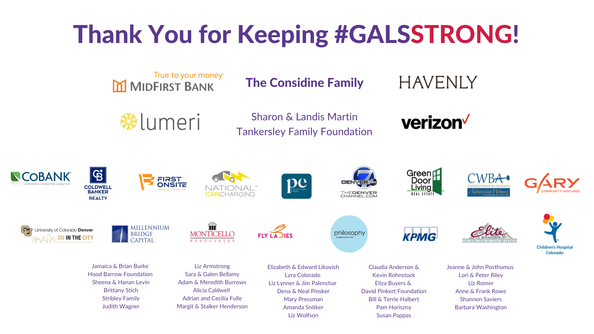 2022 GALS Luncheon Sponsors Card