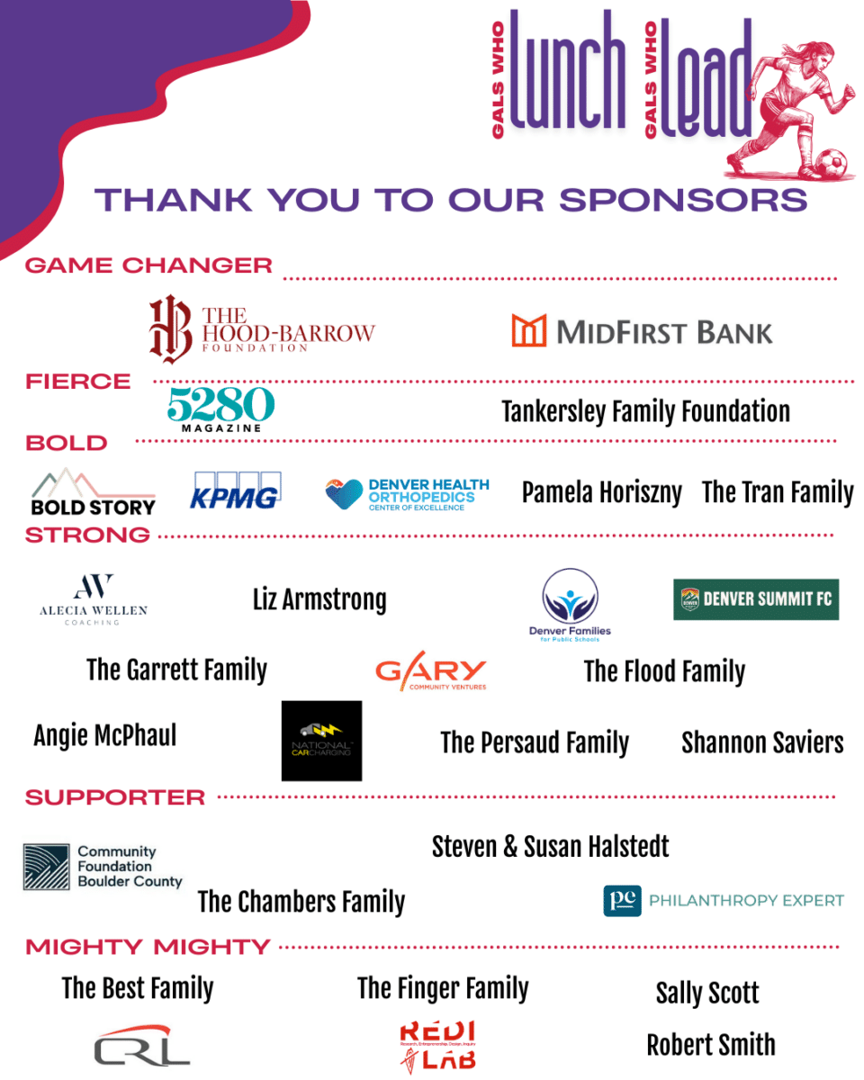 Thank you to our sponsors with a list of all sponsors from the 2025 Gals Breakfast