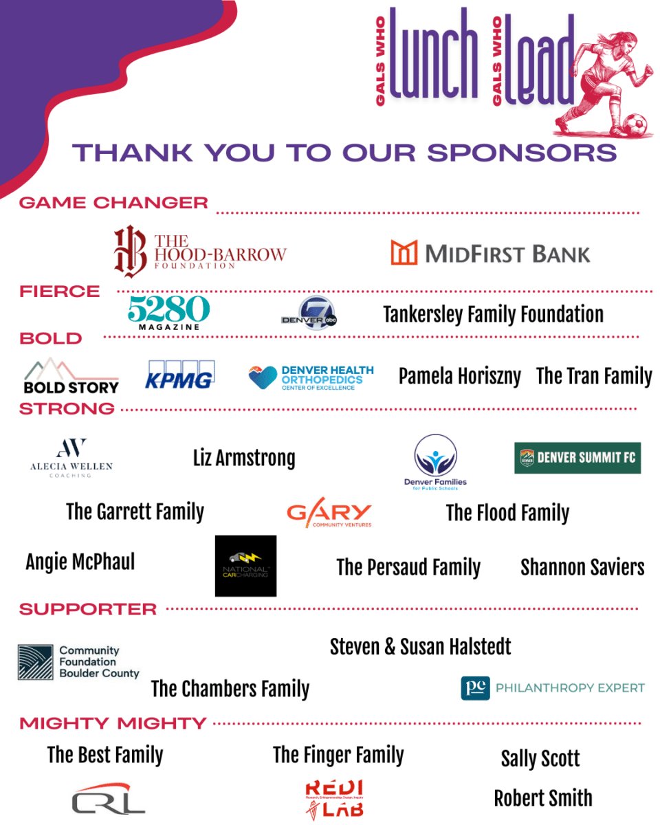 Thank you to our sponsors with a list of all sponsors from the 2025 Gals Breakfast